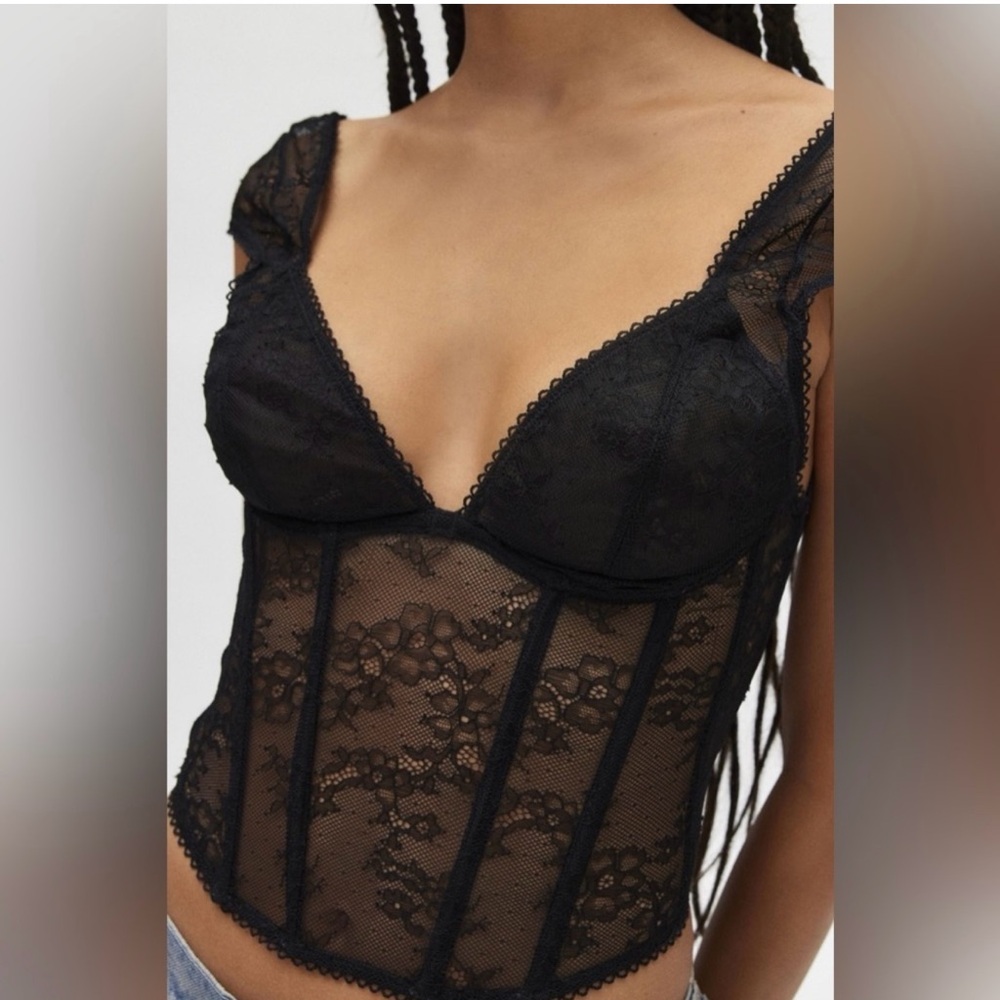 Urban Outfitters Black Lace Bustier